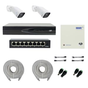 Πακέτο PNI House IP816 NVR με 2 κάμερες PNI IP780 4K, πηγή, διακόπτη, καλώδια, βύσματα και διαχωριστές