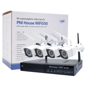 PNI House WiFi550 NVR κιτ παρακολούθησης βίντεο και 4 ασύρματες κάμερες, 1,0MP