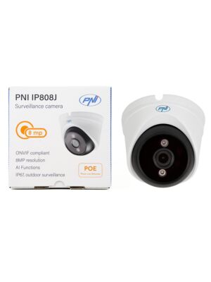 Κάμερα παρακολούθησης βίντεο PNI IP808J, POE, 8MP, μαύρο φως, φακός 2,8mm, για εξωτερική χρήση, λευκό