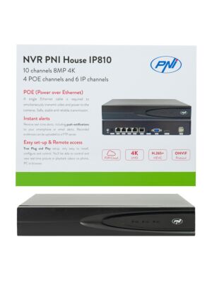 NVR POE PNI House IP810 με 10 κανάλια 4K 8MP