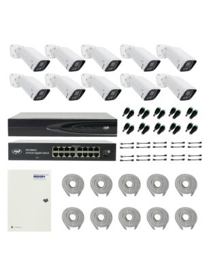 Πακέτο PNI House IP816 NVR με κάμερες 10 PNI IP780 4MP, πηγή, διακόπτη, καλώδια, βύσματα και διαχωριστές