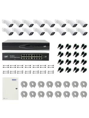 Πακέτο PNI House IP816 NVR με κάμερες 16 PNI IP740 4MP, πηγή, διακόπτη, καλώδια, βύσματα και διαχωριστές