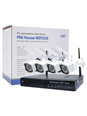 PNI House WiFi550 NVR κιτ παρακολούθησης βίντεο και 4 ασύρματες κάμερες, 1,0MP